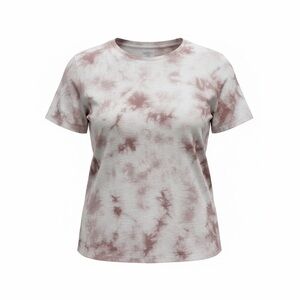 Athleta Pink and White Tie-Dye Tee